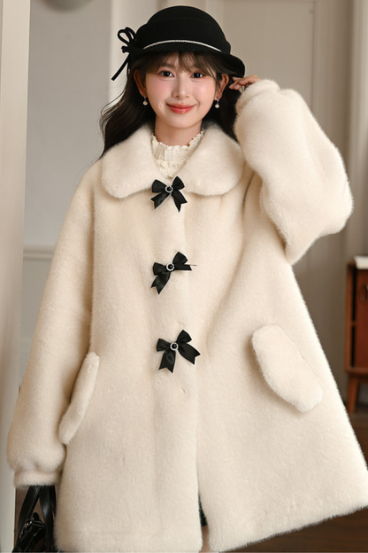 トリプルリボンミドルファーコート