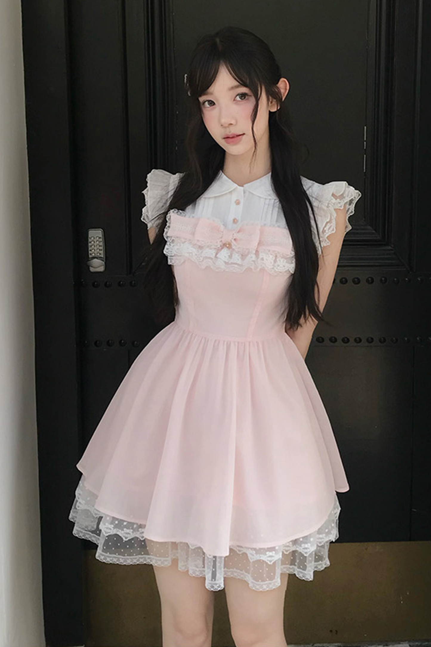 甜美风蕾丝公主连衣裙