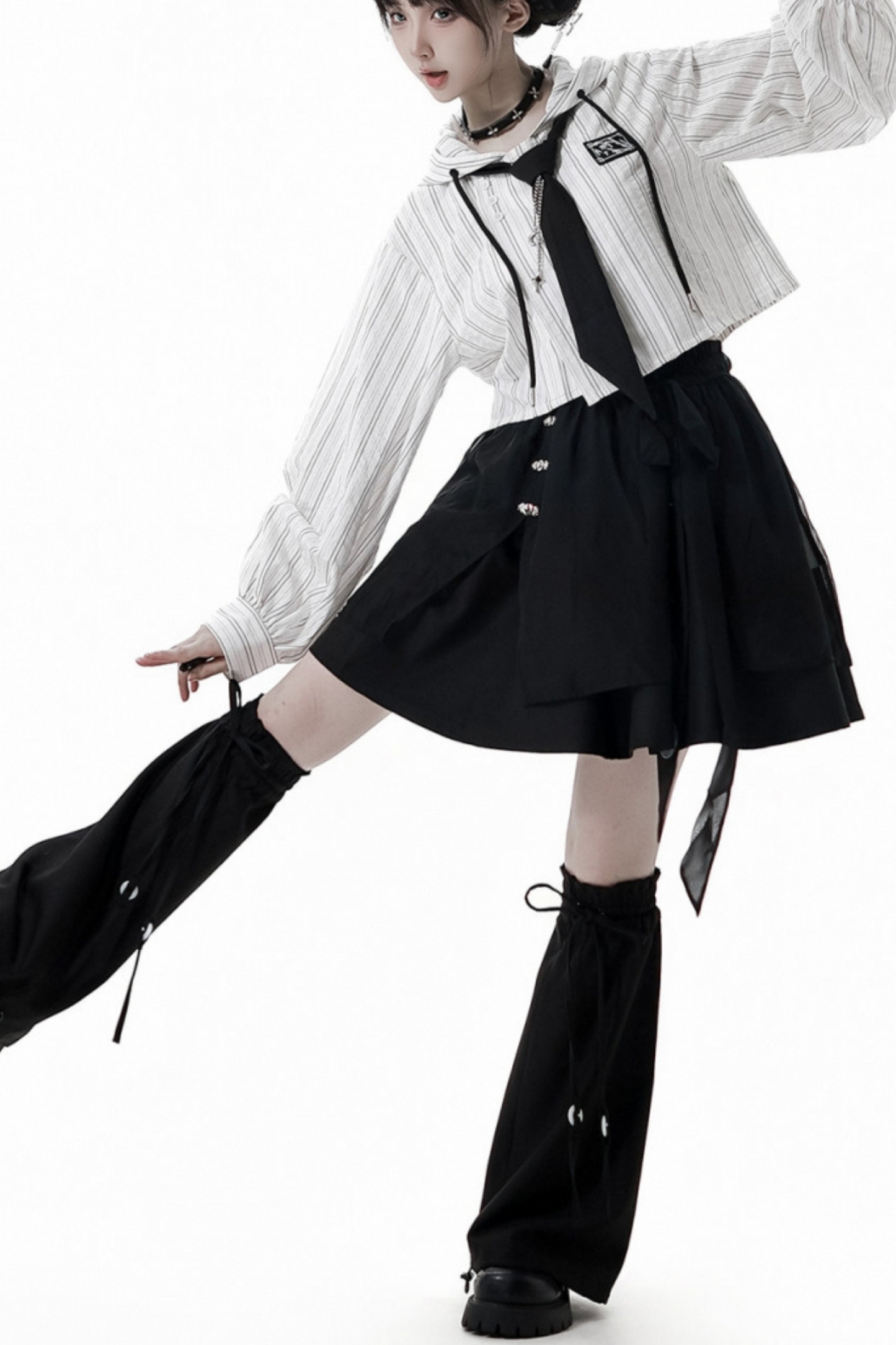 ストライプカップルガールフレンドチャイナセットアップ