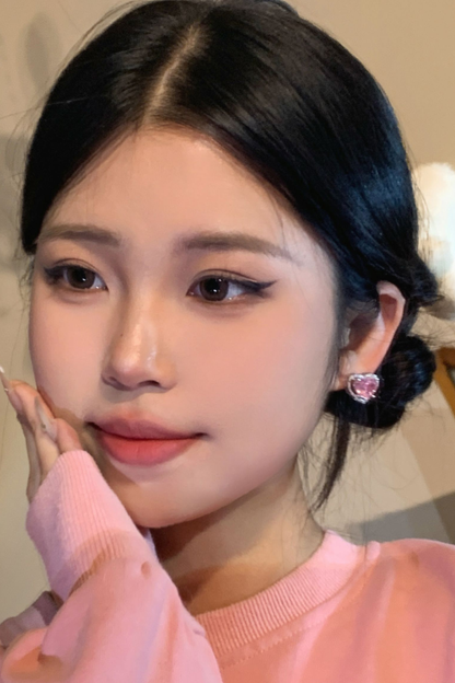 リトルピーチハートスタッドピアス