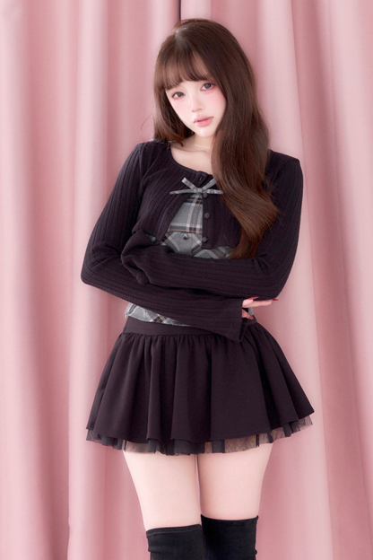 Plaid Camisole + Top + Skirt