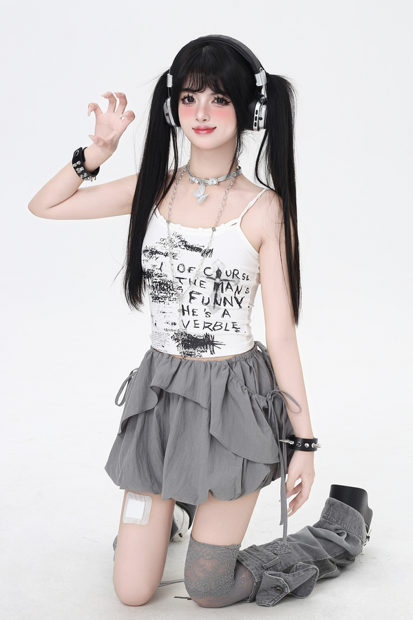 Graffiti Design Slim Fit Camisole