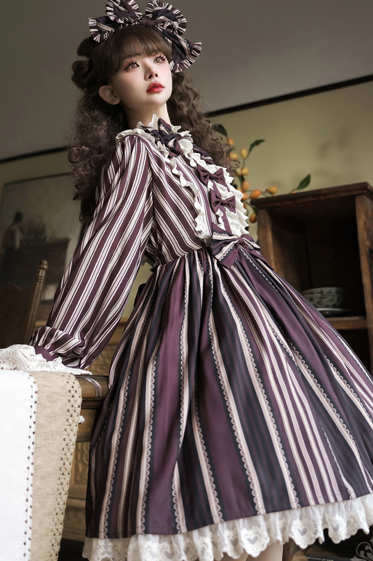 Bistro Striped Drop Lolita Dress