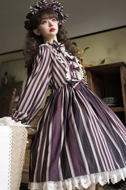 Bistro Striped Drop Lolita Dress