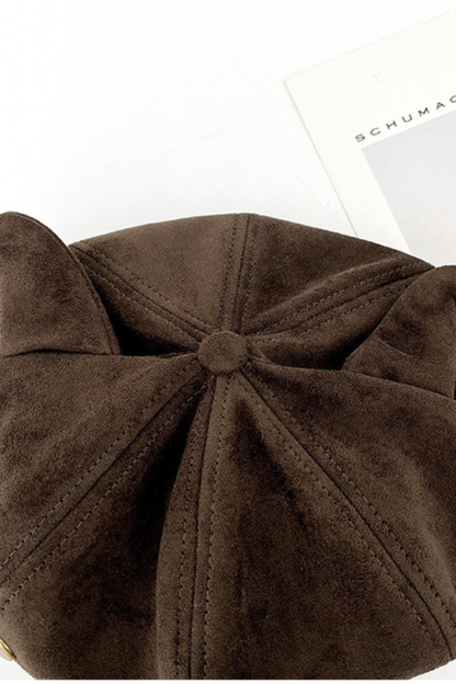 Retro Suede Cat Ear Beret