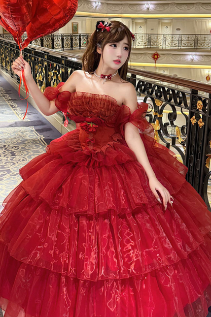 [3월 30일 예약마감] 우아한 무스 러브송 레드 원피스+소매