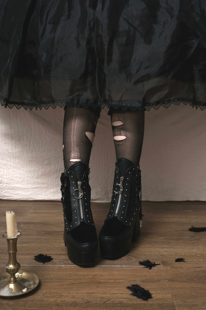 [Vorbestellung bis 18. März] Gothic-Puppen-Schleifen-Stiefeletten