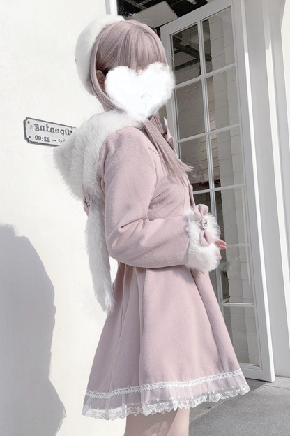 うさ耳ファーフードドールコート