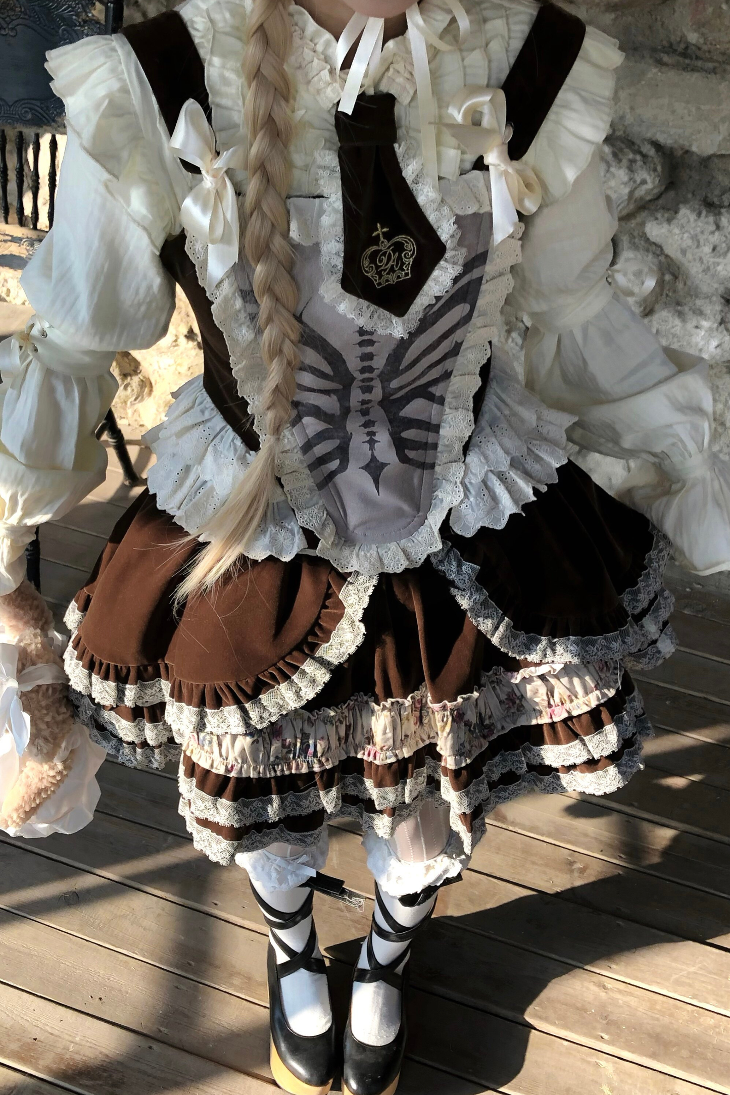 ヴェルベットフローラルレーススカート