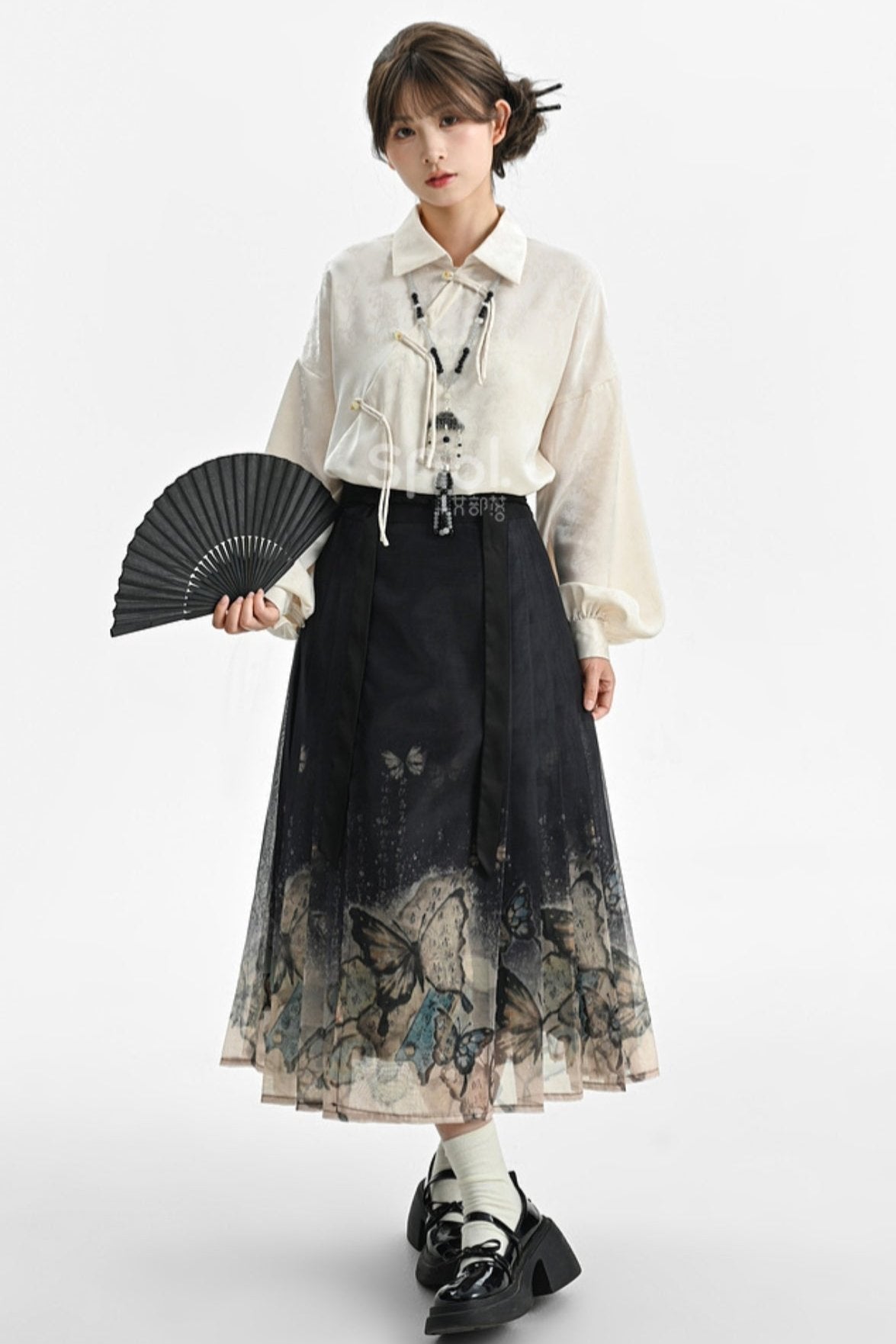 Dark Pattern Loose Long Sleeve Shirt – Belchic