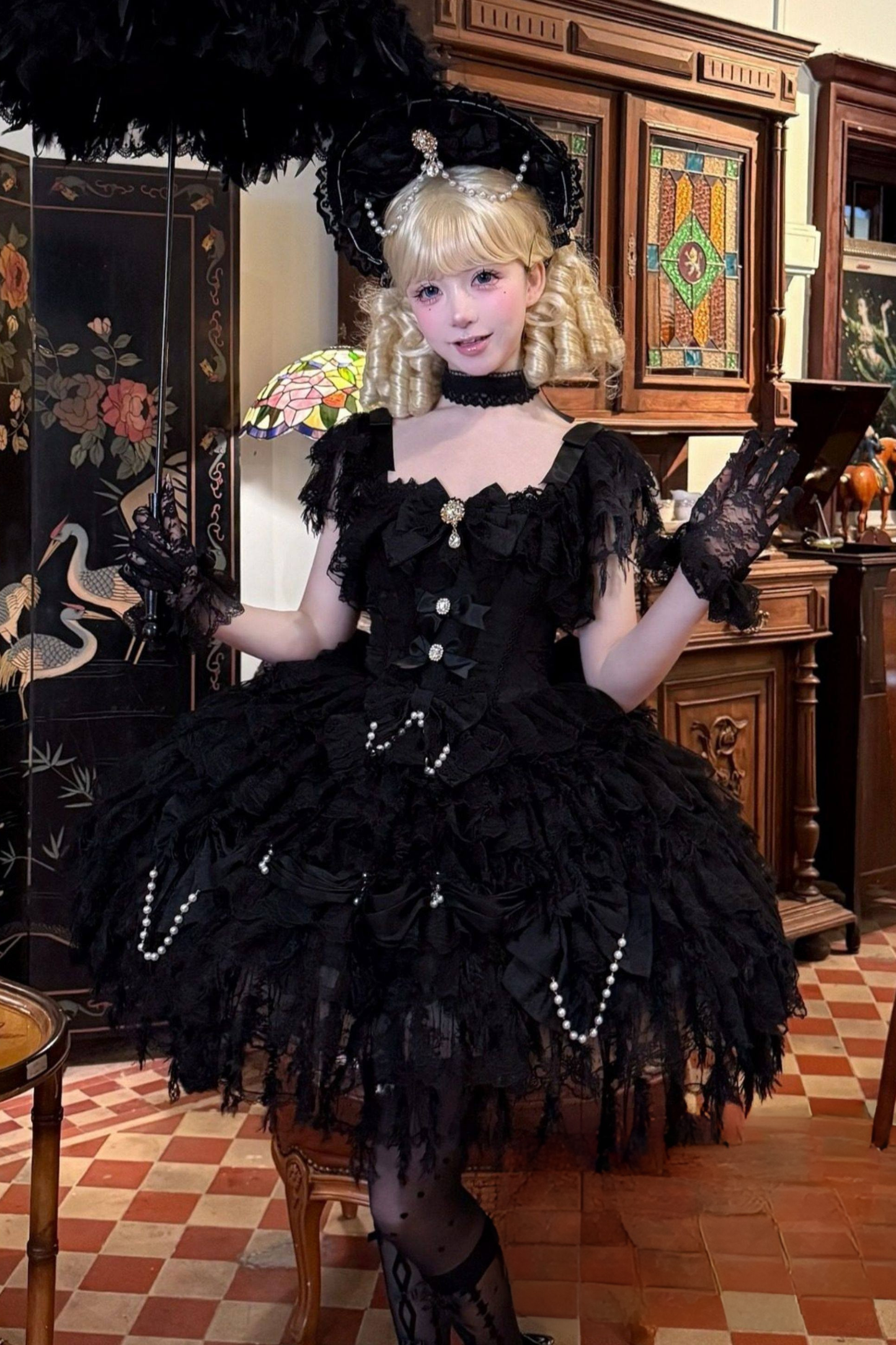 프릴 프린세스 로리타 드레스