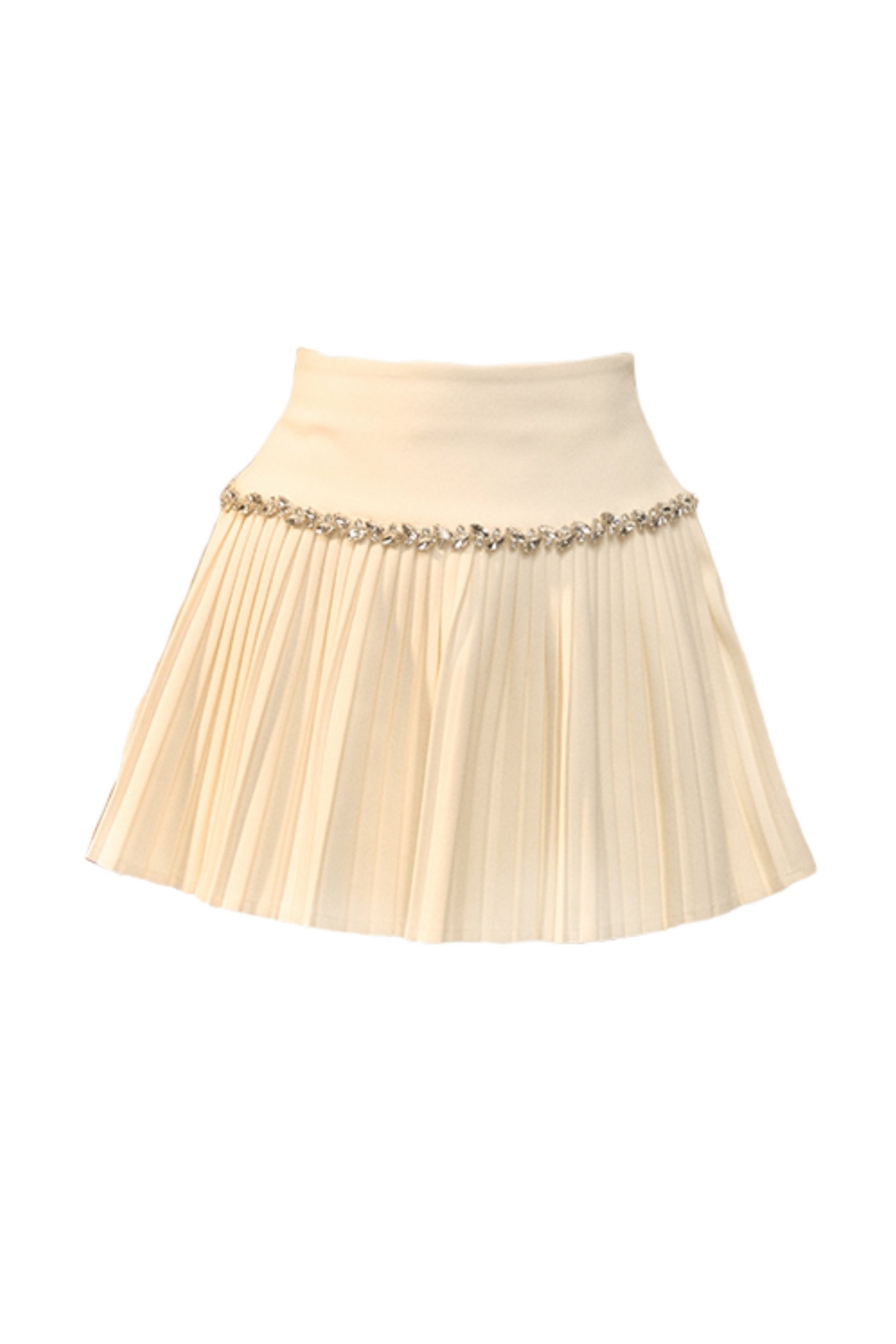 Diamond Wool Pleated Short Skirt