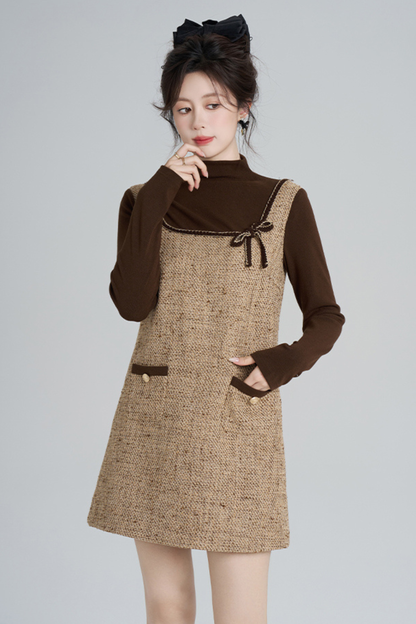 コーヒーカラードプレッピードレス