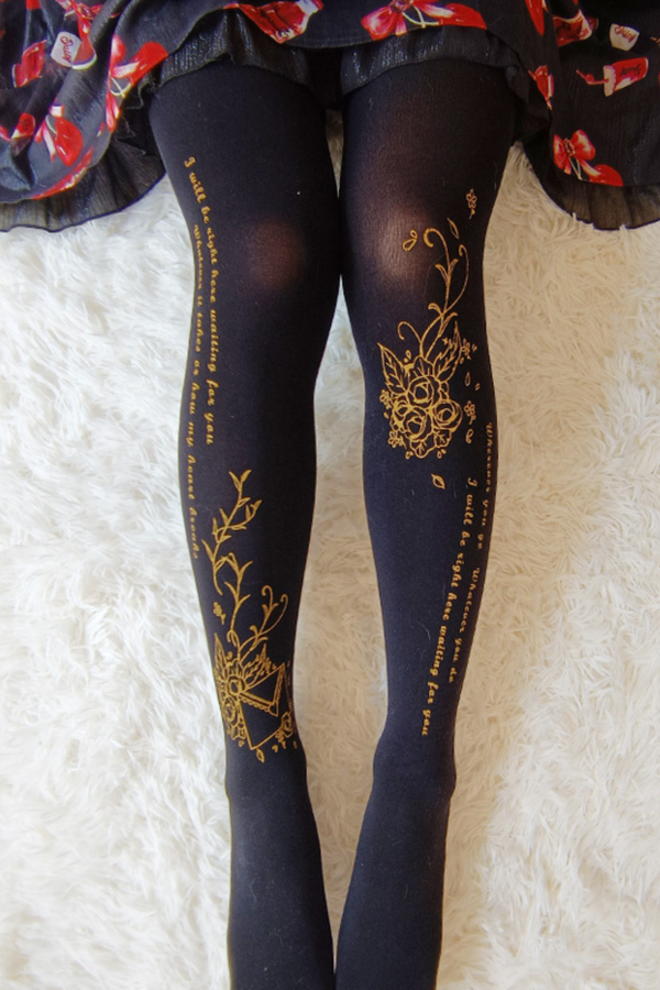 ローズポエムベルベットタイツ