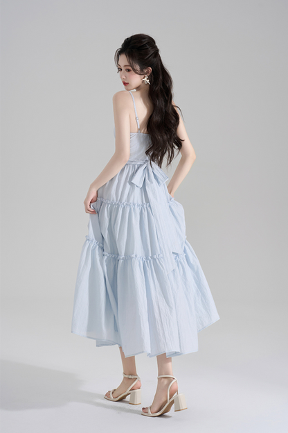 Romantic French Long Dress + Short Cardigan