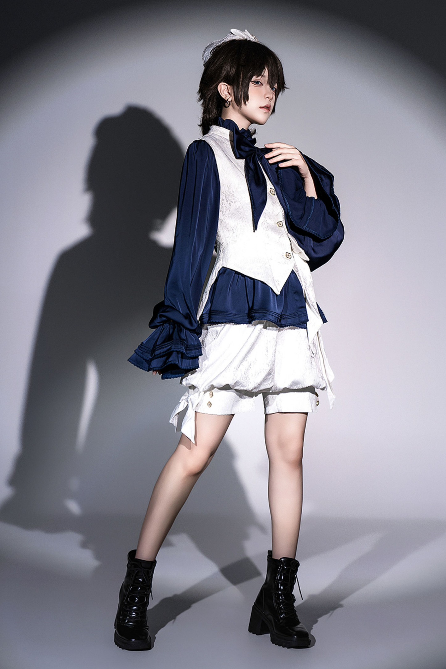 レトロエレガント皇子リボンシャツ