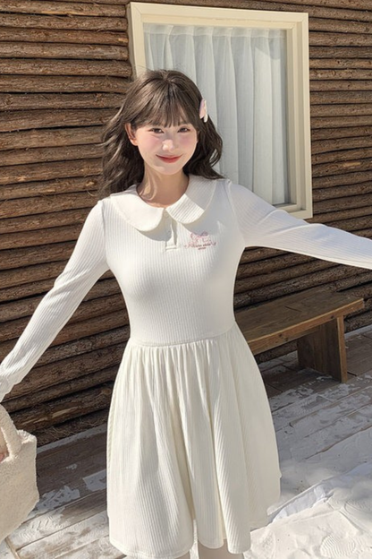 ミルクドールカラーフレンチニットドレス