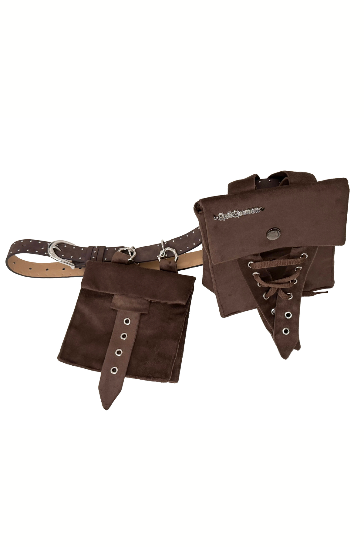 [Date limite de précommande : 11/6] Accessoires de la série steampunk marron x mode gothique noire (mini-chapeau à ruban cœur en velours + cravate à ruban motif cœur + sac de taille avec ceinture)