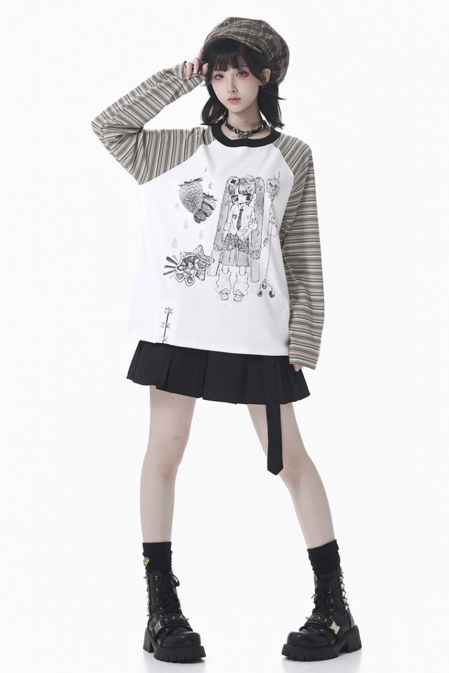 Patchwork Raglan Sleeve Top