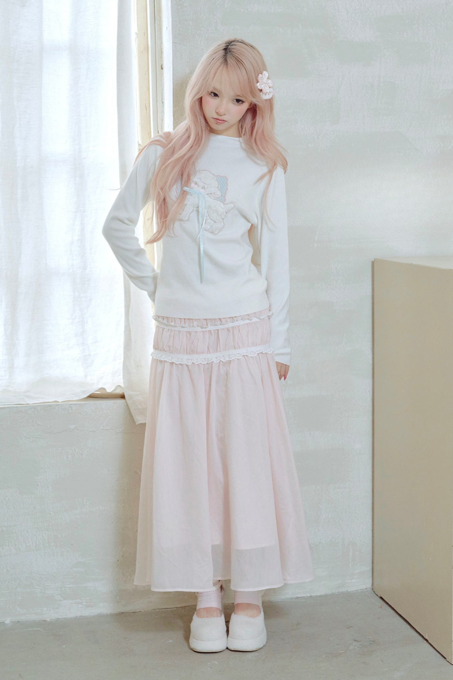 Sweet Lamb Ribbon Tight Top