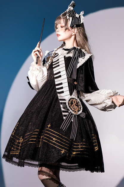Night Music Lolita Dress + Princess Set + Magic Hat + Headband