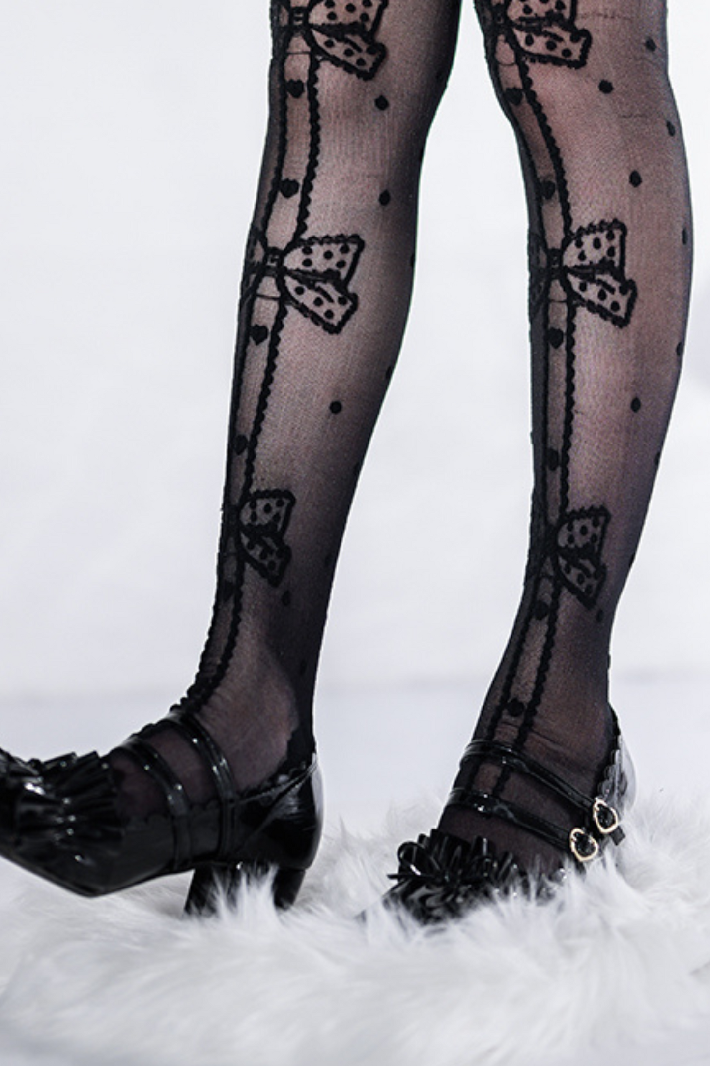 Sheer ribbon over-the-knee socks