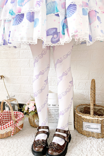 Love Spin Velvet Print Lolita Socks