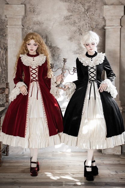 クラシカルエレガントドレス+カラー+リボン+ハット