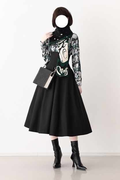 Umbrella Vintage Style Trailing Vest + Long Skirt + Short Skirt