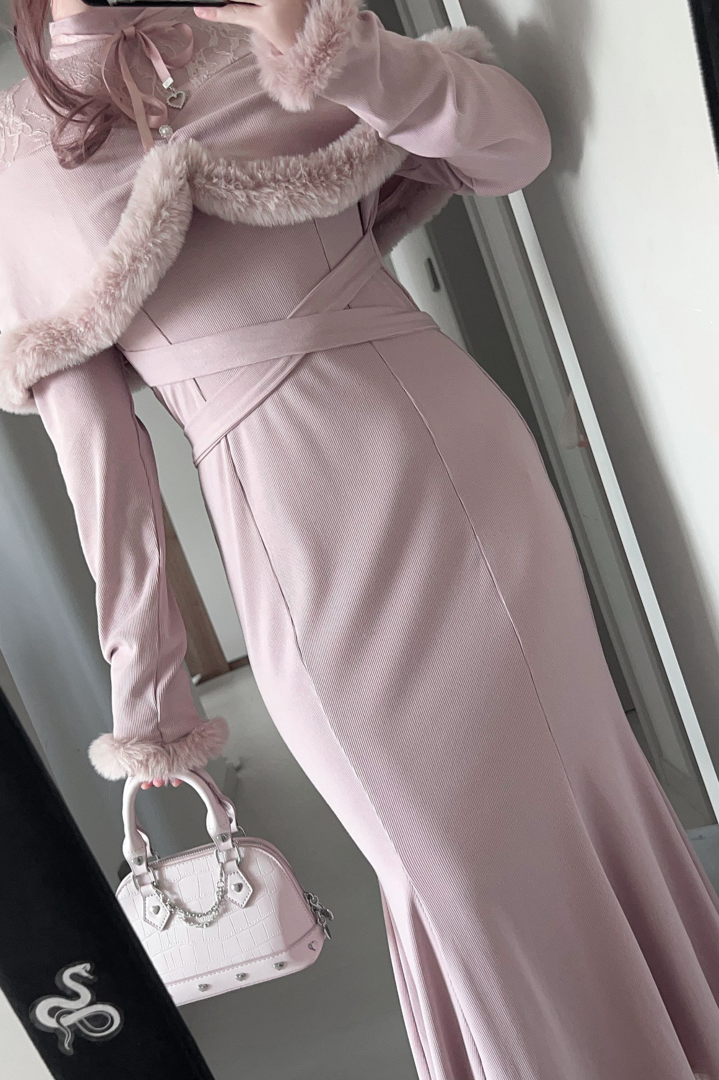 オフショルダークリアマーメイドワンピース