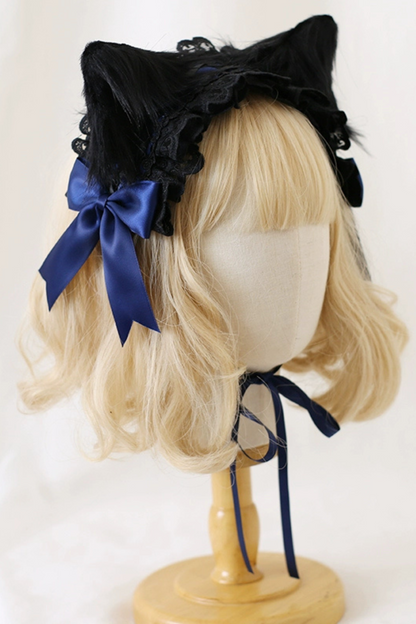 Dark headband with cat ears