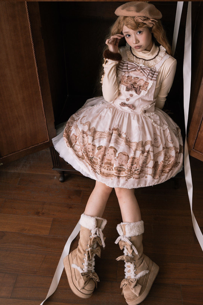 リボンロリータスノーブーツ