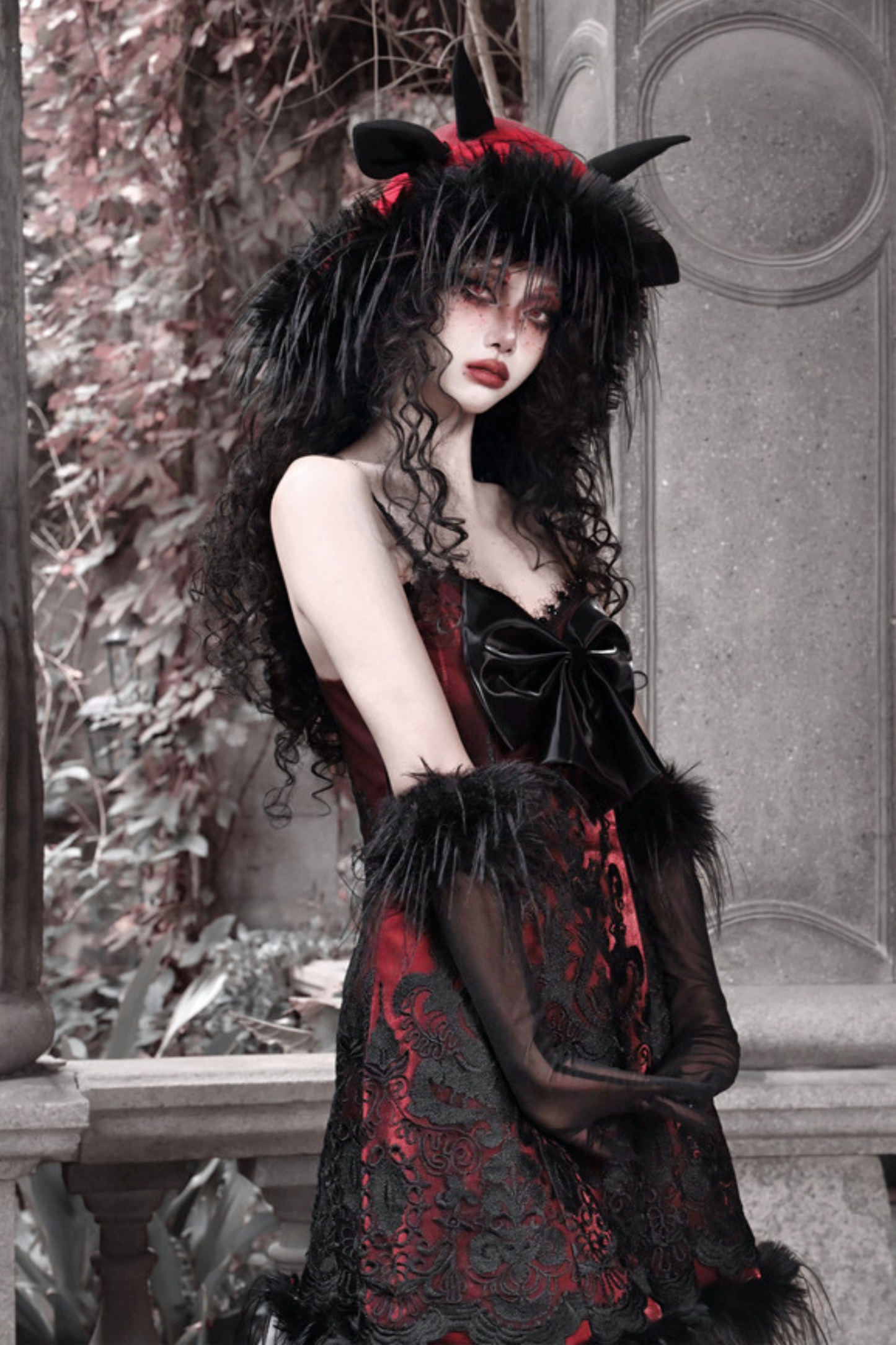 Carol Gothic Dark Wind Sheep Fur Hat