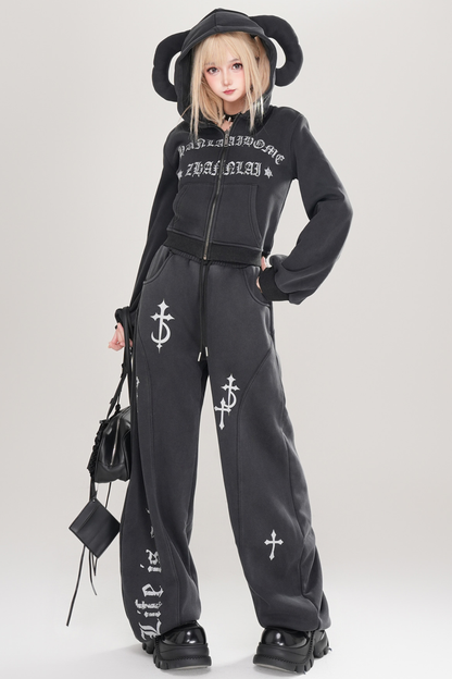 ナイトデモンシープホーンフードパーカー