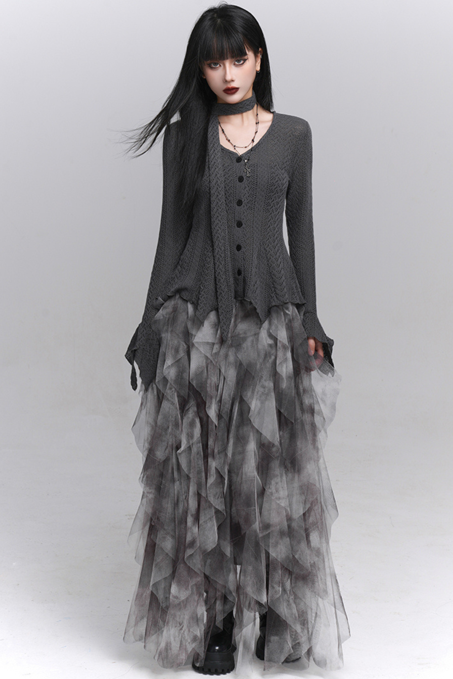 タイダイシアーフェザースカート