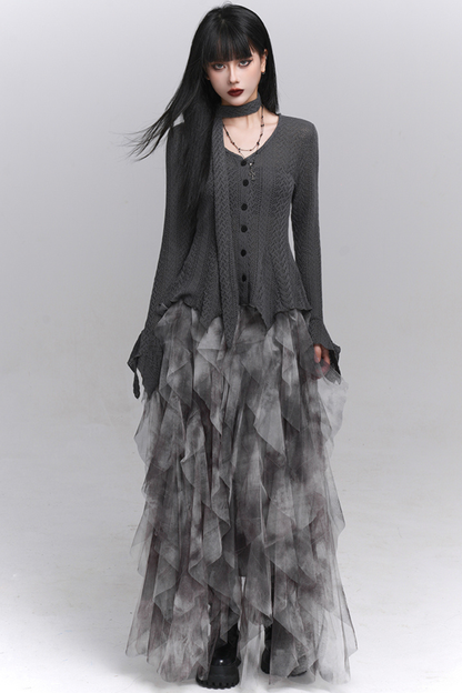 タイダイシアーフェザースカート