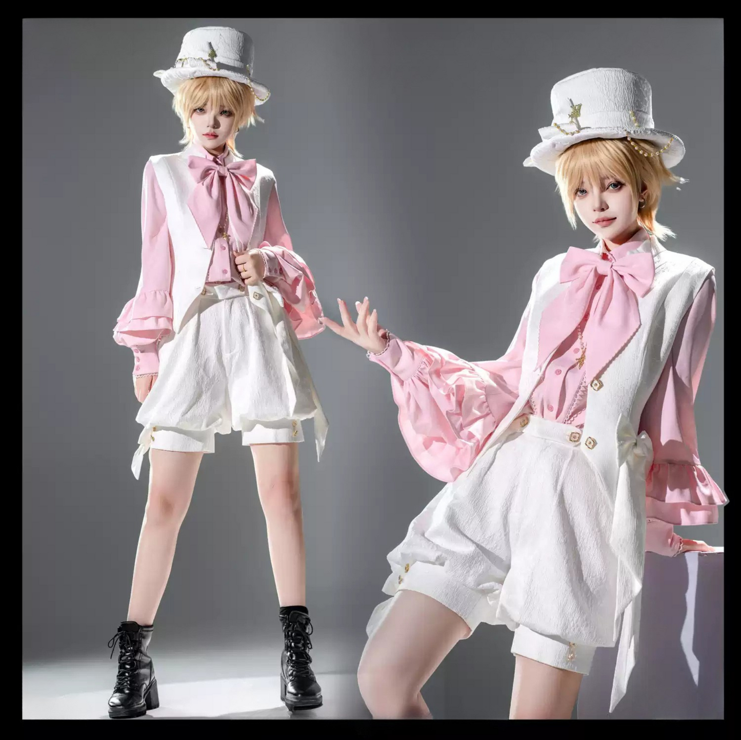 Retro Elegant Prince Shirt + Suspender Shorts