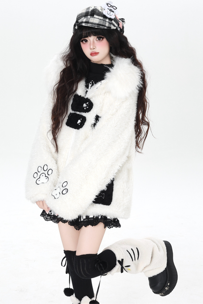 Cat Ear Fleece Hooded Outerwear