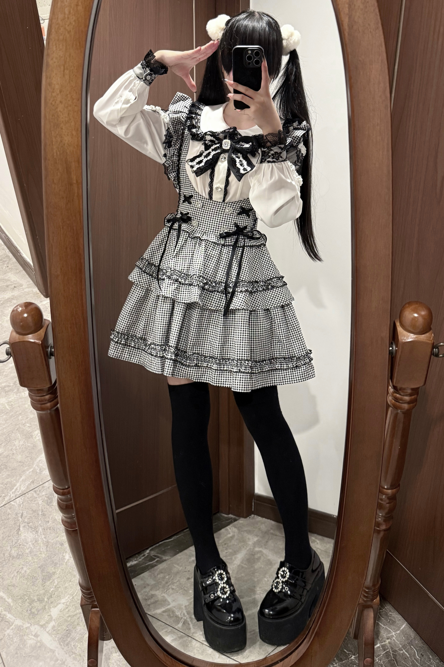 ドールシャツ+フリルサススカート