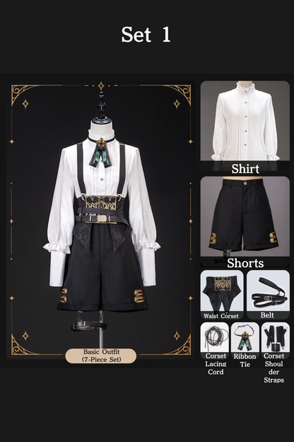 【12月7日予約締切】Dark Green & Gold Royal Prince-Style Military Lolita Set 1/2 + Full Set Ouji Fashion