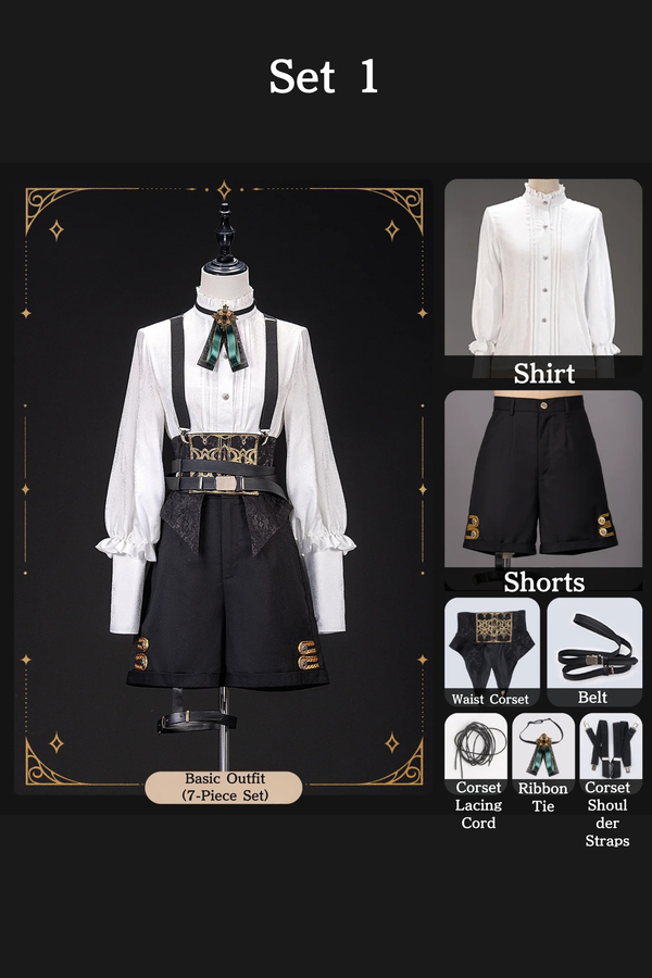 【12月7日予約締切】Dark Green & Gold Royal Prince-Style Military Lolita Set 1/2 + Full Set Ouji Fashion