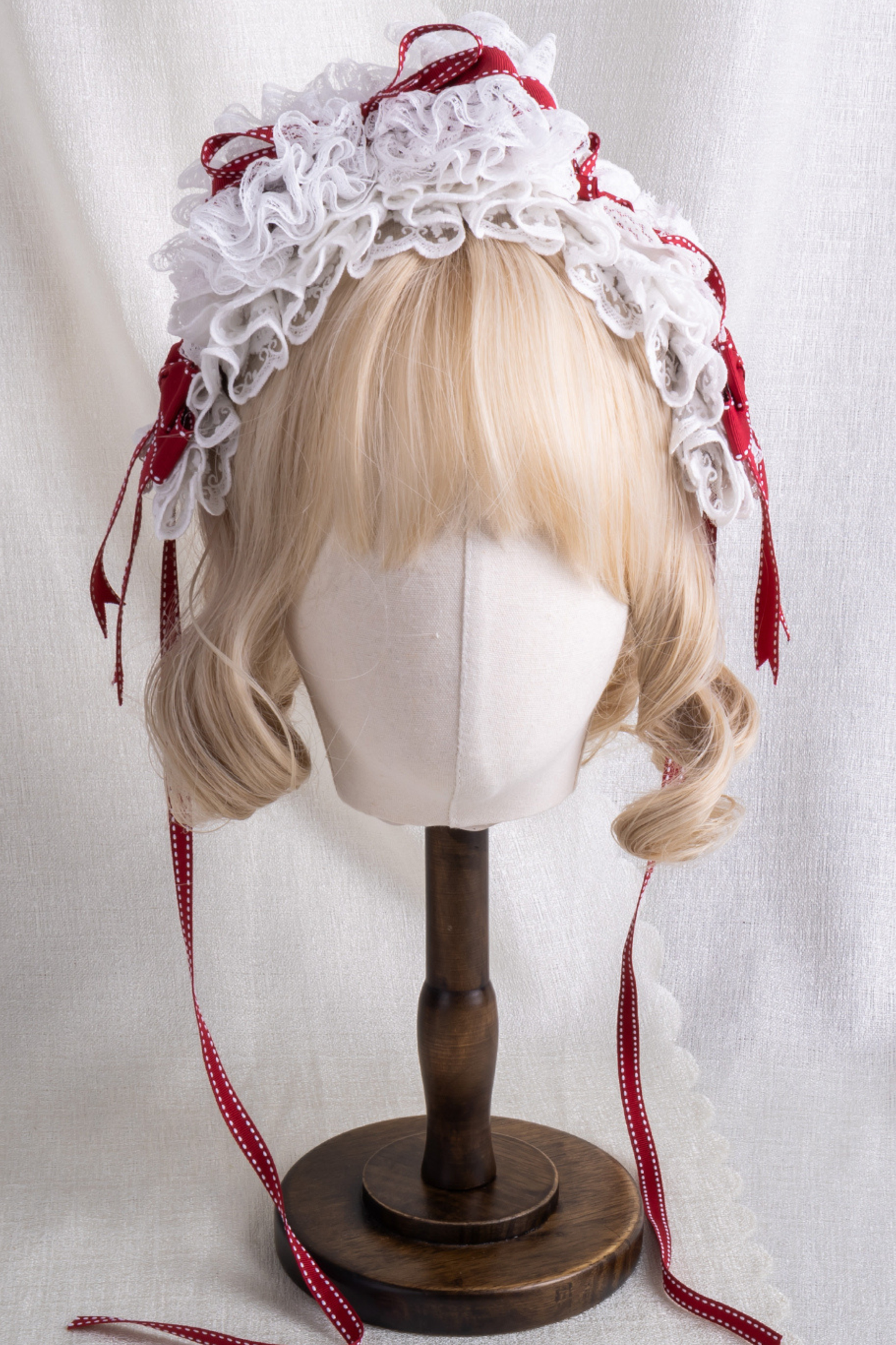 レースステッチロリータヘアバンド+ハットクリップ