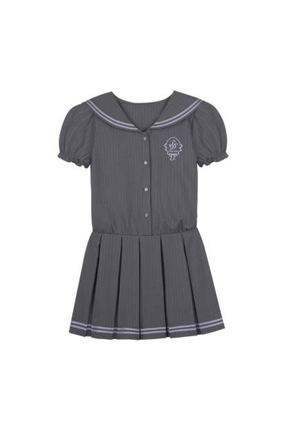 Matrosen-Süß-Plissee-Kleid