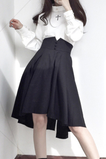 レトロダークゴシックハイウエストアシメスカート