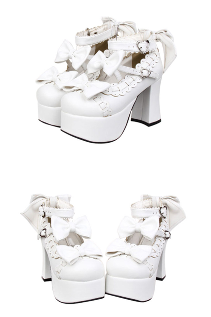 Ribbon Frill Stitching Lolita Shoes