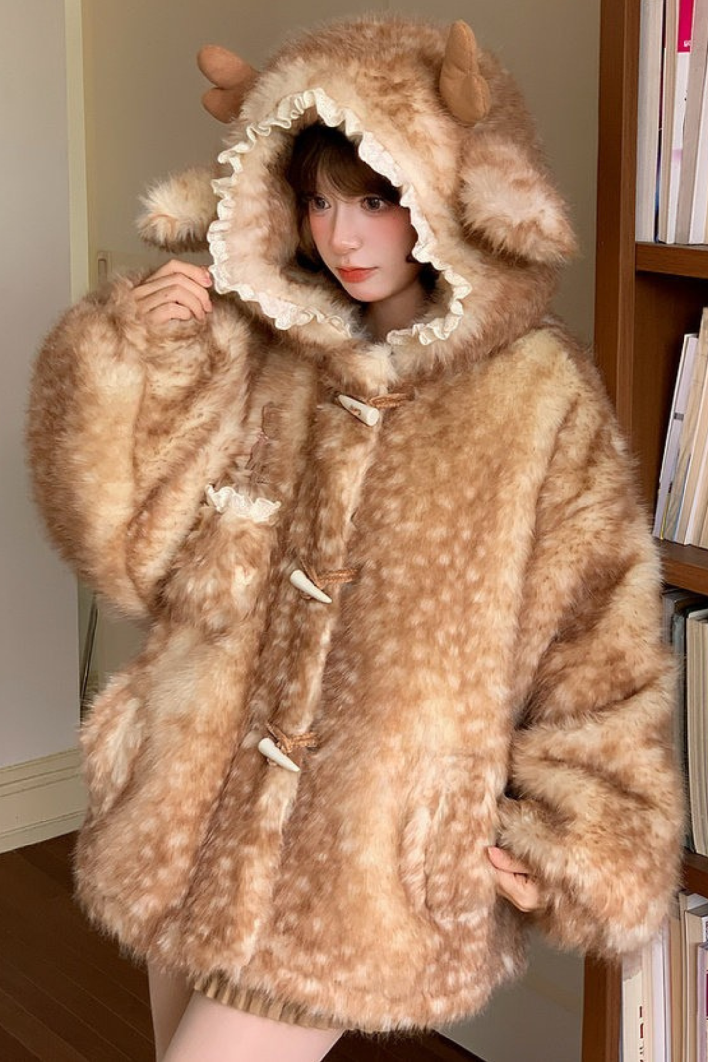 ラムフードボリュームファーコート