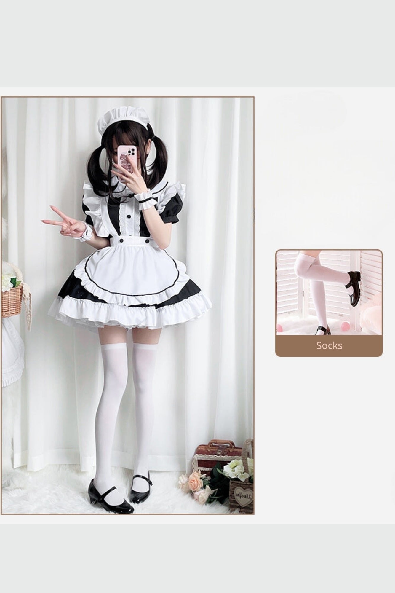 Sexy Black And White Maid Dress