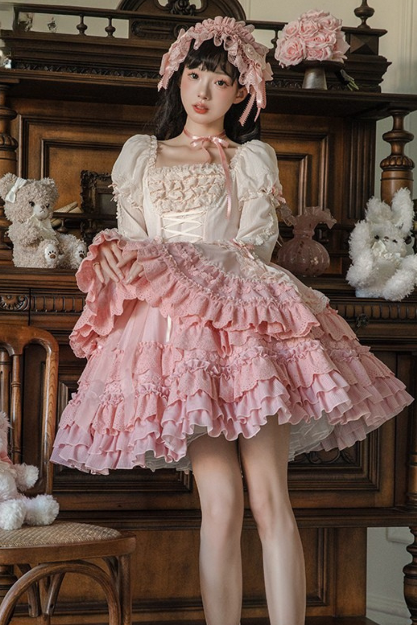 [Reservation Product] Frilled Gradient Princess Lolita Dress Set