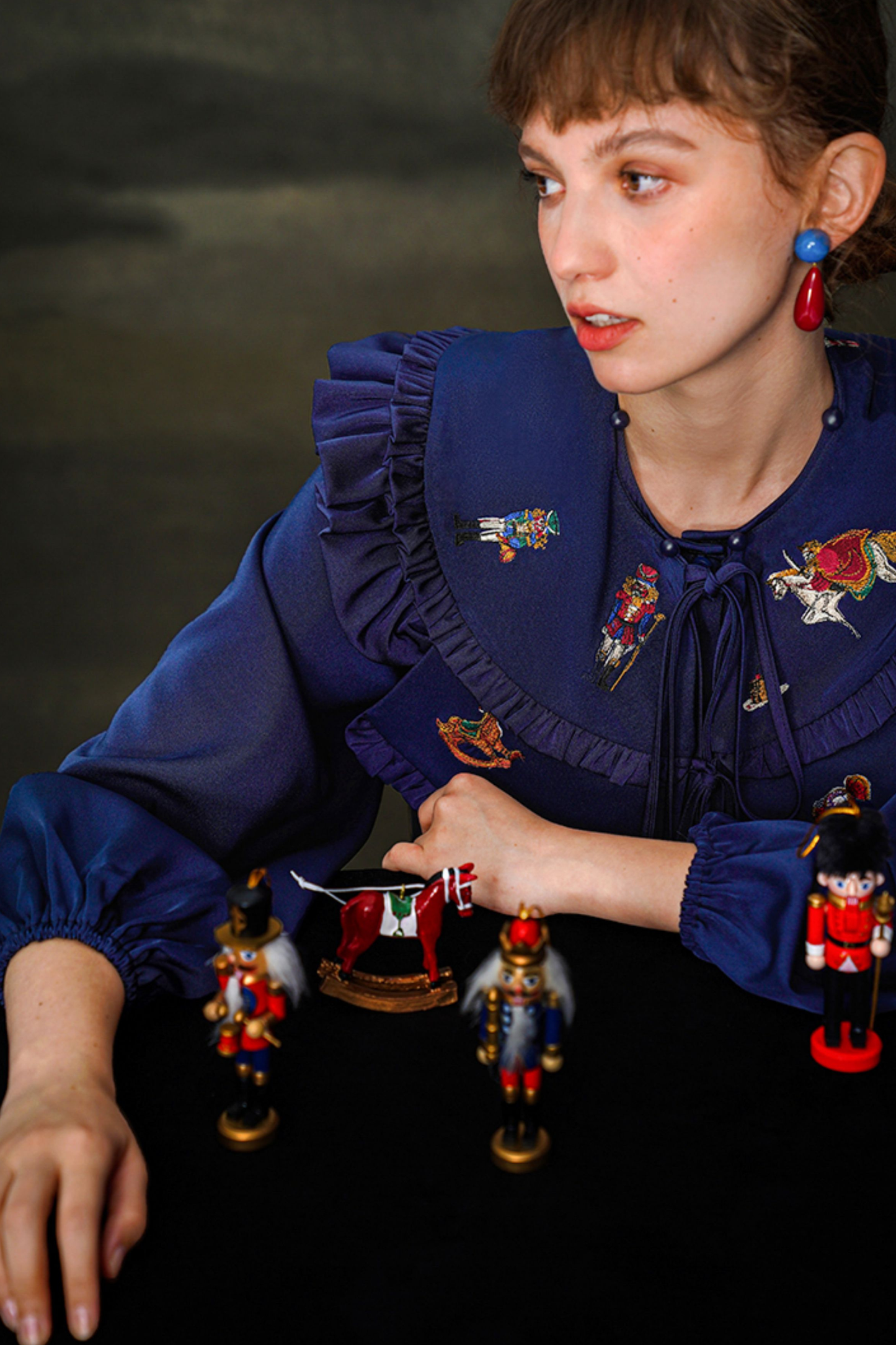 フレンチレトロショールデザインブラウス