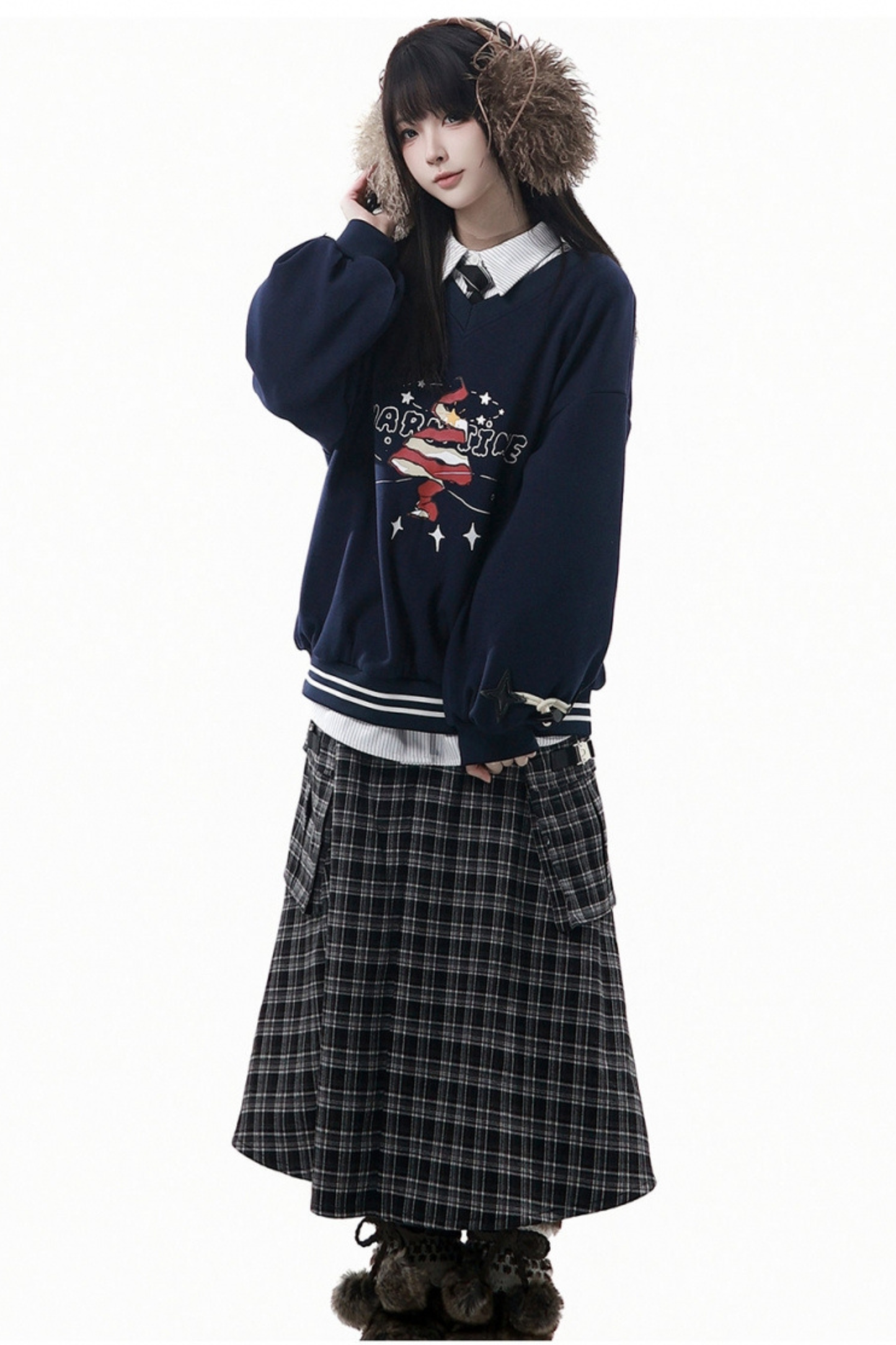 クリスマスフードコート+シャツ+スウェット+ロングスカート+パンツ